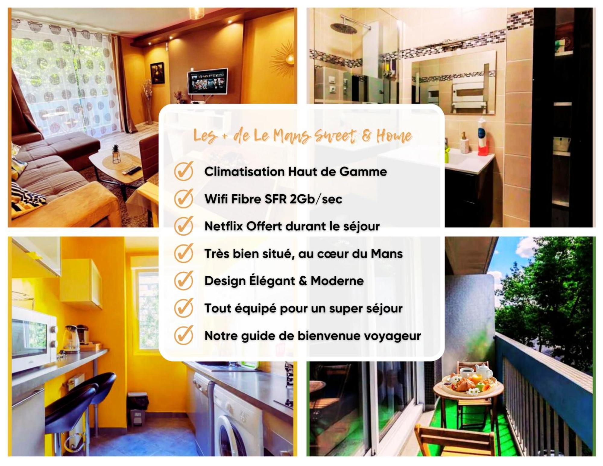 Le Mans City Sweet & Home - Climatise - Netflix - Wifi Fibre - Parking - Proche Circuit Des 24H & Centre-Ville - Accordhebergementconciergerie Екстериор снимка